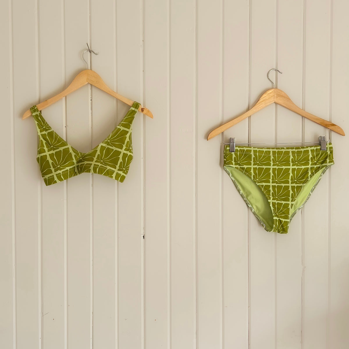 Recycled "Core" High-Waisted Swim Bottom - Mosslight